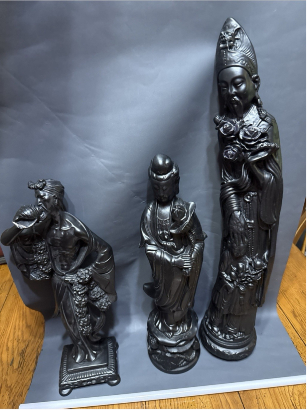 Jaru California Oriental Chinese Sculptural Glazed Ceramic 70's 3-MCM figures